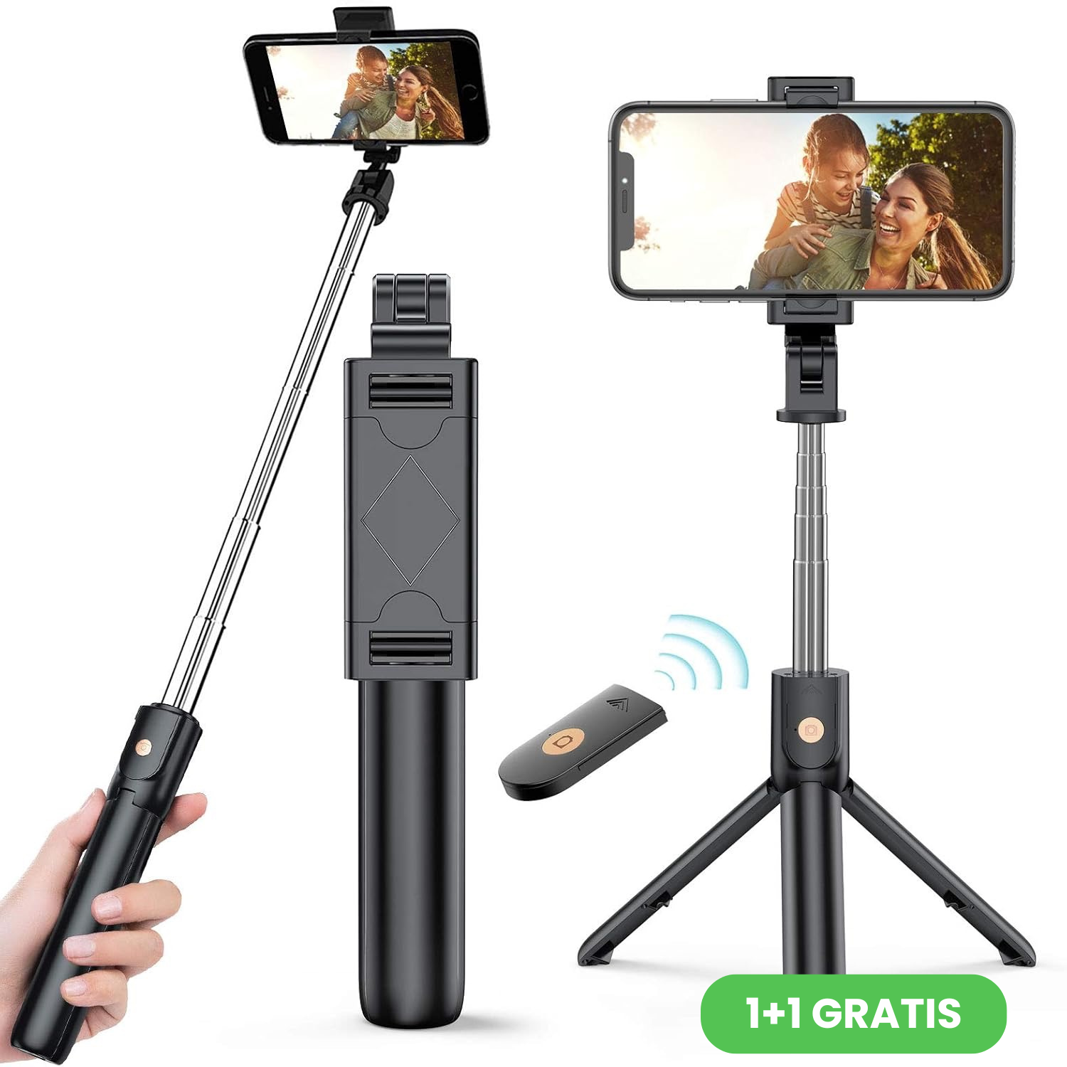 Selfie palica s stojalom in daljinskim upravljalnikom HOOS 1+1 GRATIS